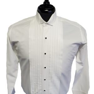 White Microfiber 1/2" Pleated Wing Tip Collar