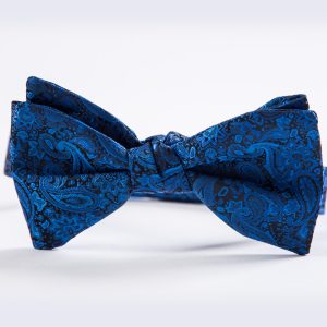 Royal Blue Romance Paisley Bow Tie