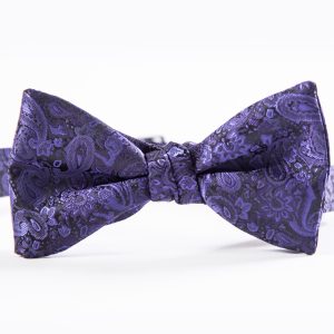 Eggplant Romance Paisley Bow Tie