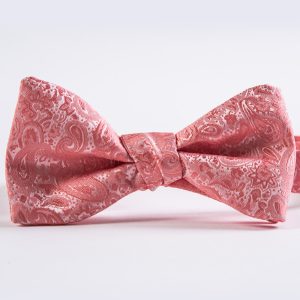 Salmon Romance Paisley Bow Tie