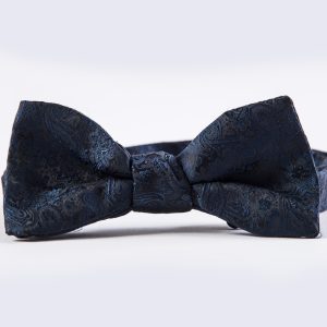 Navy Simply Solid Paisley Bow Tie