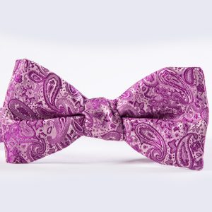 Raspberry Simply Solid Paisley Bow Tie