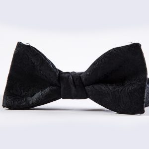 Black Paisley Bow Tie
