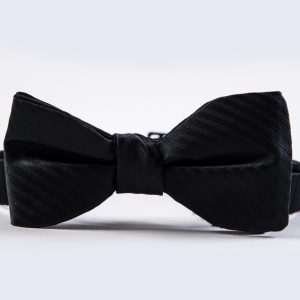 Black Striped Bow Tie
