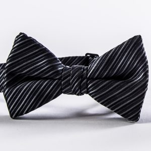 Pewter Synergy Striped Bow Tie