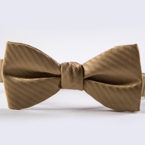 Toffee Gold Simply Solid Striped Bow Tie