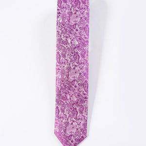 Raspberry Simply Solid Paisley Tie