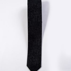 Black Simply Solid Paisley Tie
