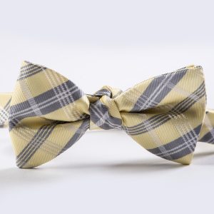 Canary Plaid Bow Tie