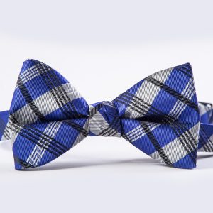 Blue Violet Plaid Bow Tie