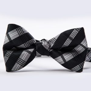 Black Plaid Bow Tie
