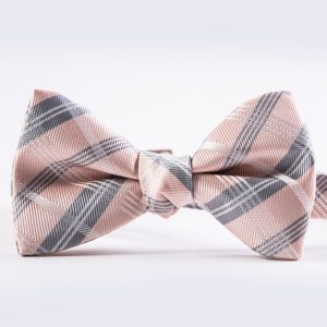Blush Plaid Bow Tie
