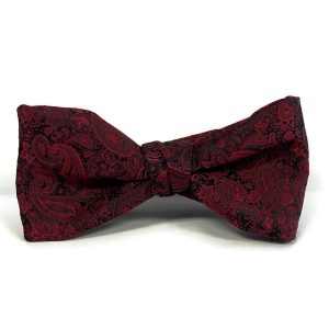 Merlot Simply Solid Paisley Bow Tie