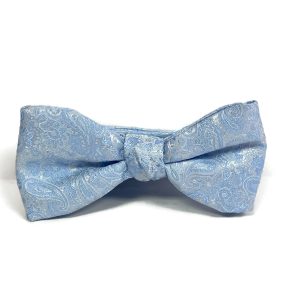 Ice Blue Paisley Bow Tie